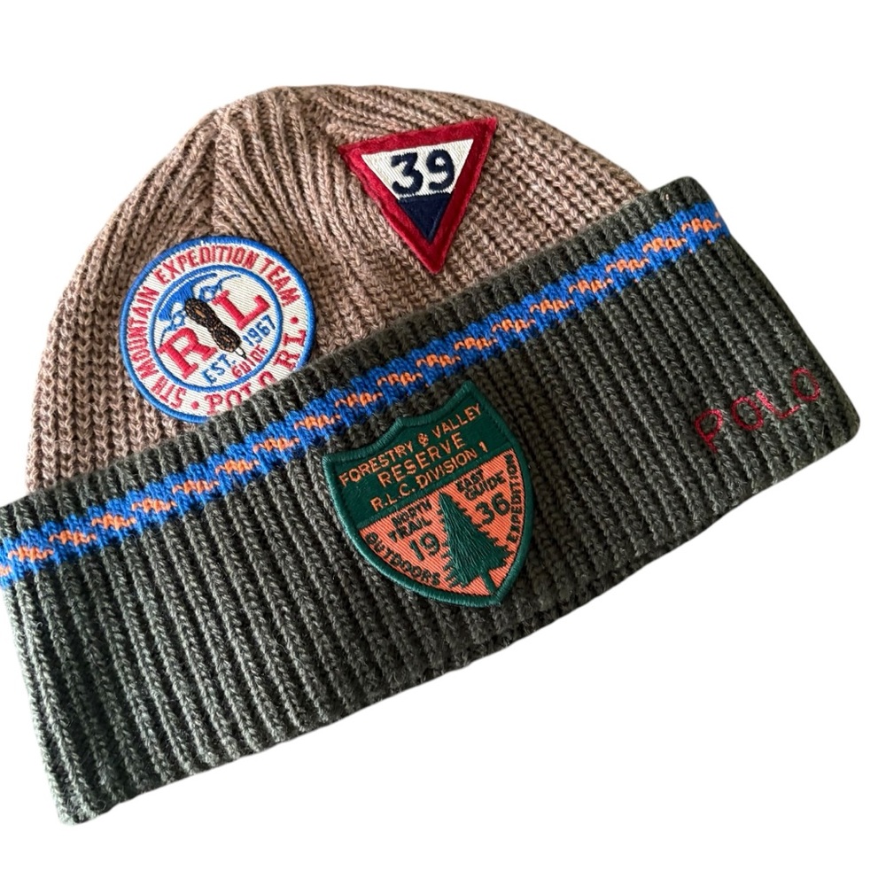 🆕 Polo Ralph Lauren Expedition Series Knit Beanie 3 Patches (Labels) one Size - Picture 8 of 8